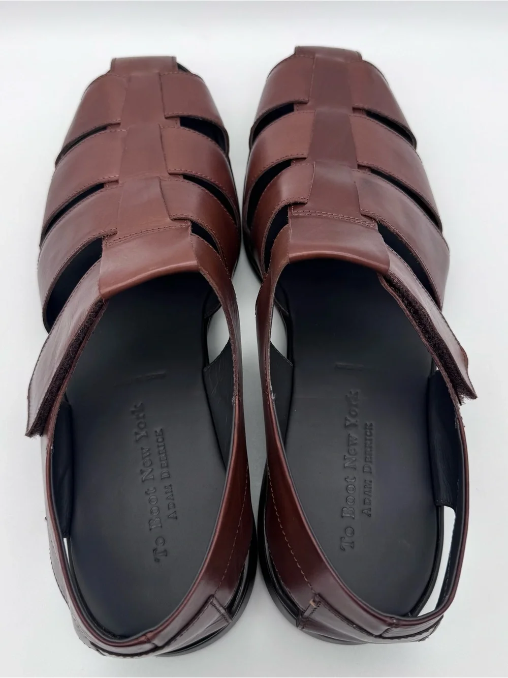 To Boot New York Adam Derrick Fisher Brown Leather Sandals Men's Size 13